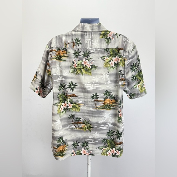 BLUE HAWAII Gray Tropical Print short sleeve button down shirt size XXL. - Picture 6 of 11